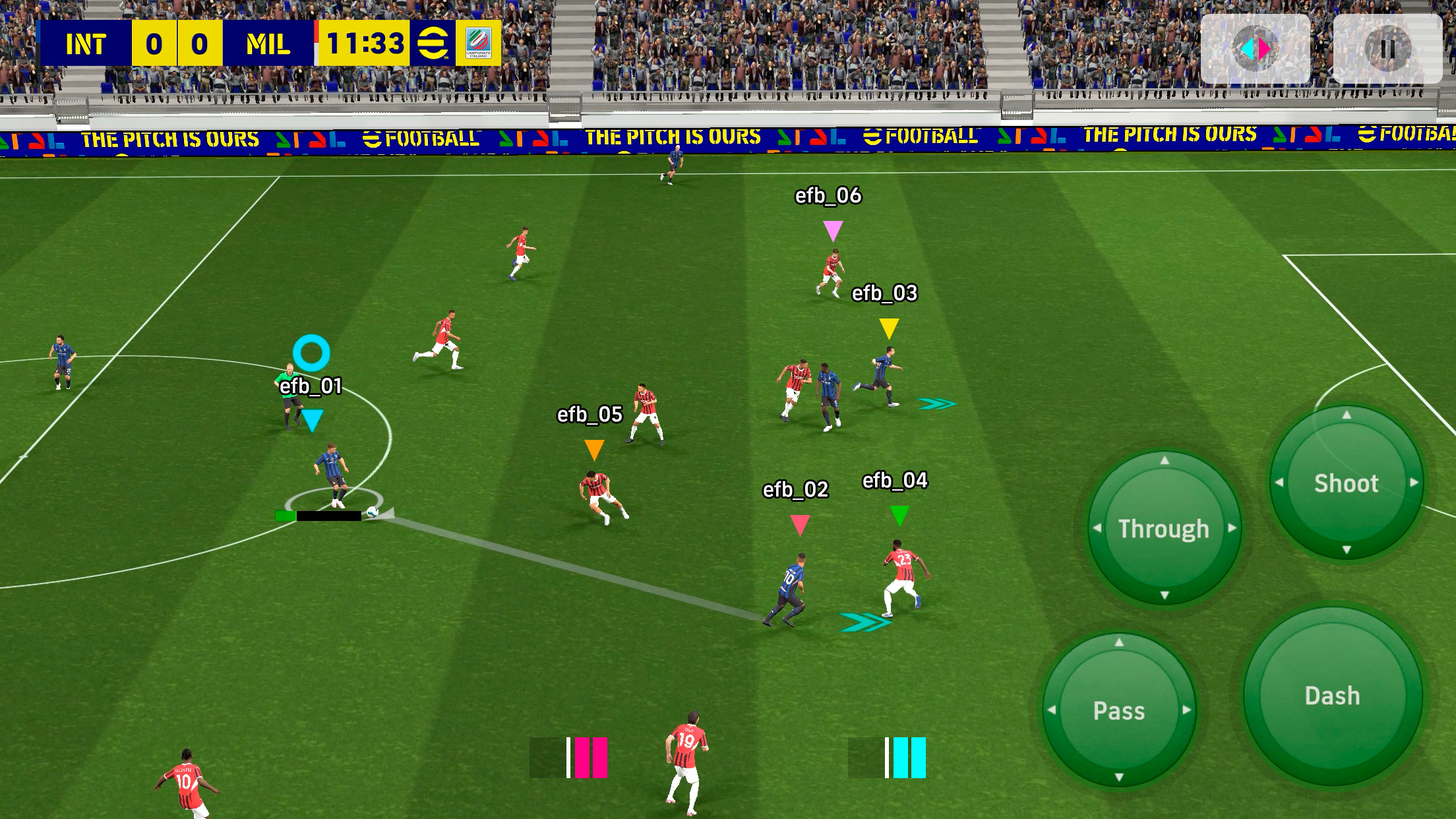 eFootball Mobile Gameplay Pitch